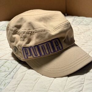 Puma Beige Cap with purple Logo